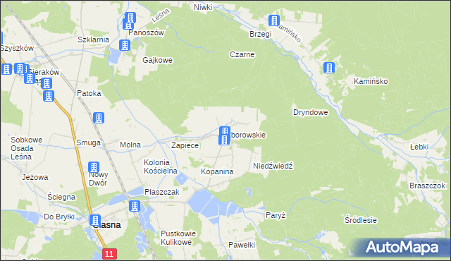 mapa Zborowskie gmina Ciasna, Zborowskie gmina Ciasna na mapie Targeo