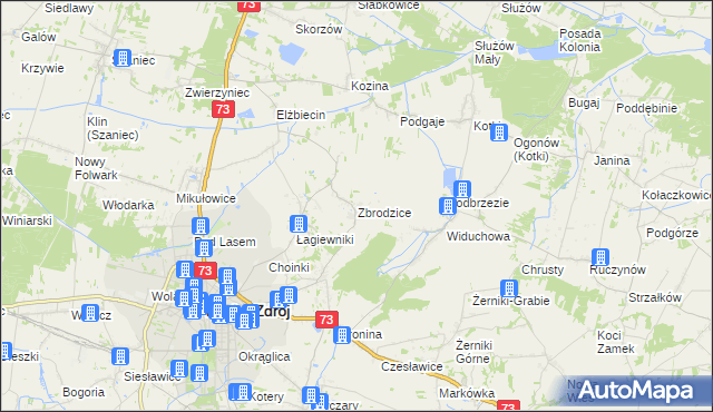 mapa Zbrodzice, Zbrodzice na mapie Targeo