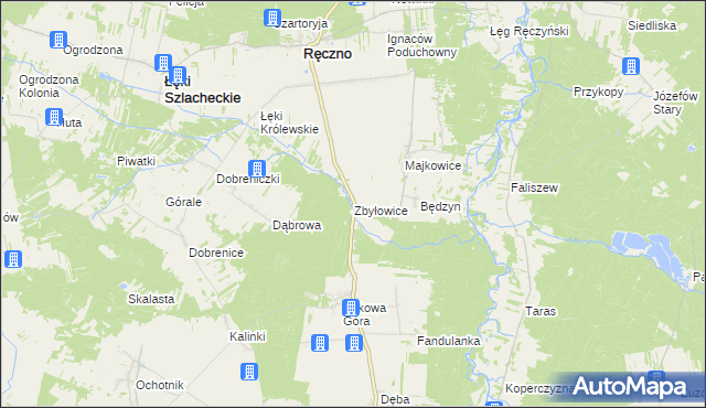 mapa Zbyłowice, Zbyłowice na mapie Targeo