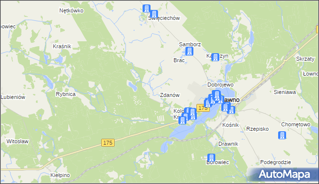 mapa Zdanów gmina Drawno, Zdanów gmina Drawno na mapie Targeo