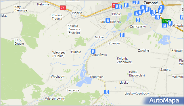 mapa Żdanówek, Żdanówek na mapie Targeo