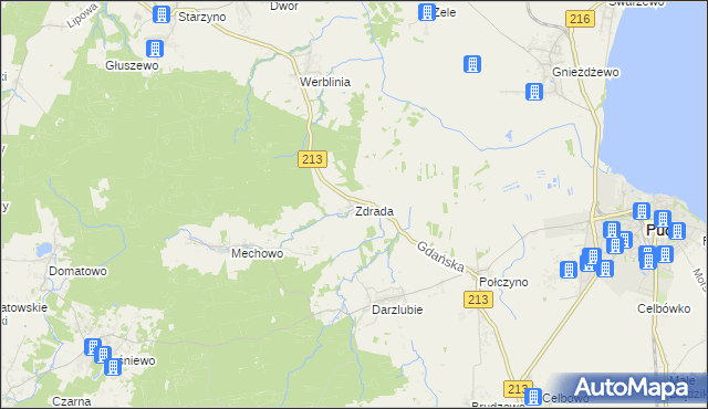 mapa Zdrada, Zdrada na mapie Targeo