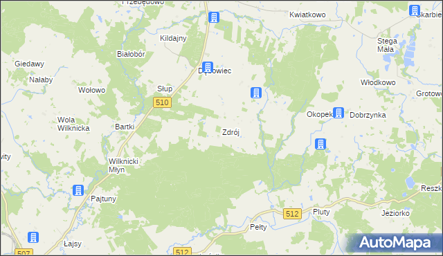 mapa Zdrój gmina Lelkowo, Zdrój gmina Lelkowo na mapie Targeo