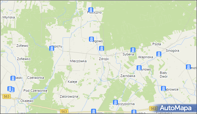 mapa Zdrojki gmina Lubowidz, Zdrojki gmina Lubowidz na mapie Targeo