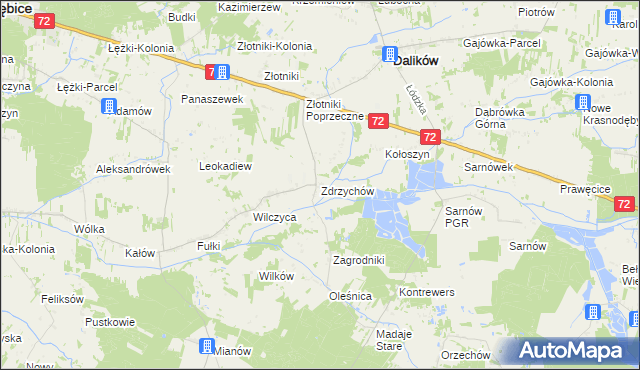 mapa Zdrzychów, Zdrzychów na mapie Targeo