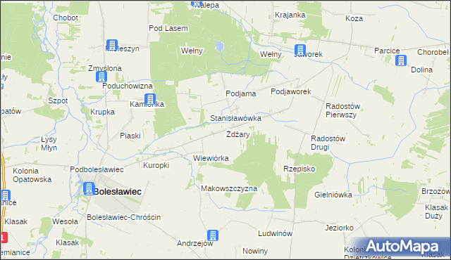 mapa Żdżary gmina Bolesławiec, Żdżary gmina Bolesławiec na mapie Targeo