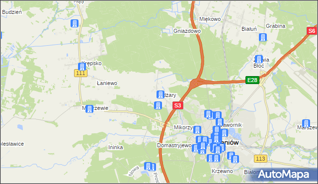 mapa Żdżary gmina Goleniów, Żdżary gmina Goleniów na mapie Targeo