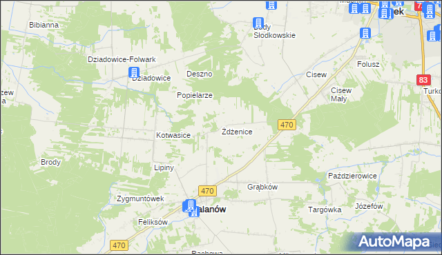 mapa Żdżenice, Żdżenice na mapie Targeo