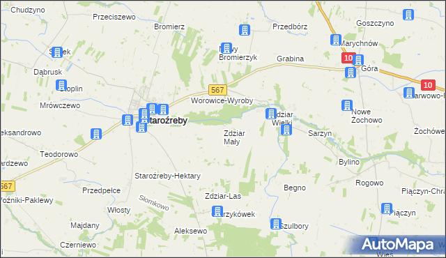 mapa Zdziar Mały, Zdziar Mały na mapie Targeo