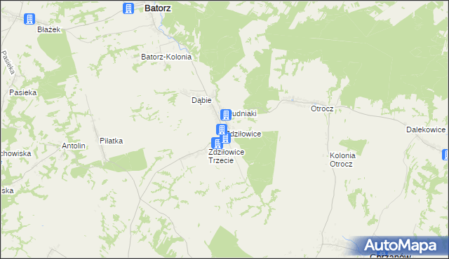 mapa Zdziłowice, Zdziłowice na mapie Targeo