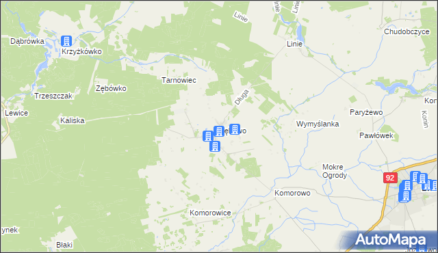 mapa Zębowo gmina Lwówek, Zębowo gmina Lwówek na mapie Targeo