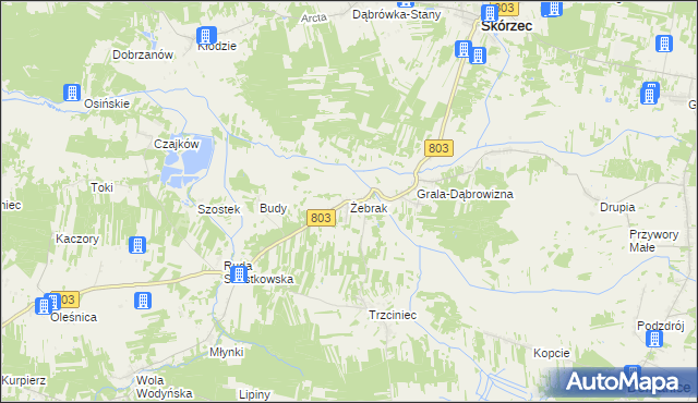 mapa Żebrak, Żebrak na mapie Targeo