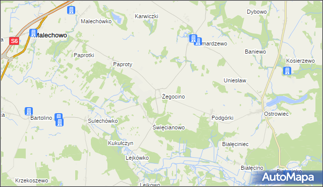 mapa Żegocino, Żegocino na mapie Targeo