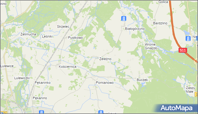 mapa Żeleźno, Żeleźno na mapie Targeo