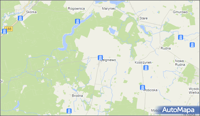 mapa Zelgniewo, Zelgniewo na mapie Targeo