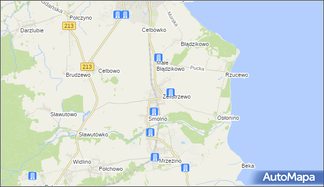 mapa Żelistrzewo, Żelistrzewo na mapie Targeo