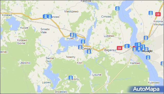 mapa Zełwągi, Zełwągi na mapie Targeo