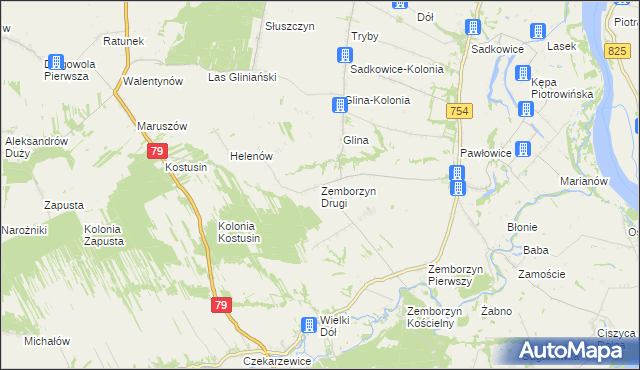 mapa Zemborzyn Drugi, Zemborzyn Drugi na mapie Targeo