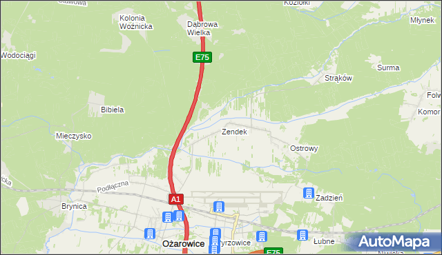mapa Zendek, Zendek na mapie Targeo