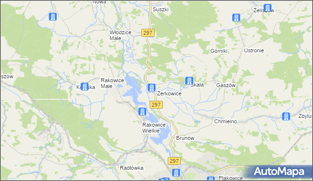 mapa Żerkowice gmina Lwówek Śląski, Żerkowice gmina Lwówek Śląski na mapie Targeo