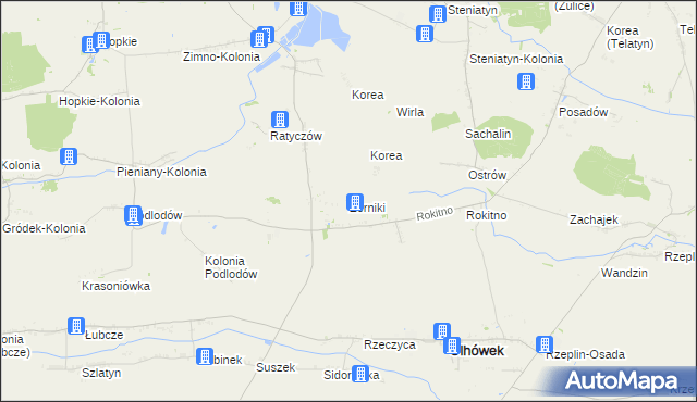 mapa Żerniki gmina Ulhówek, Żerniki gmina Ulhówek na mapie Targeo