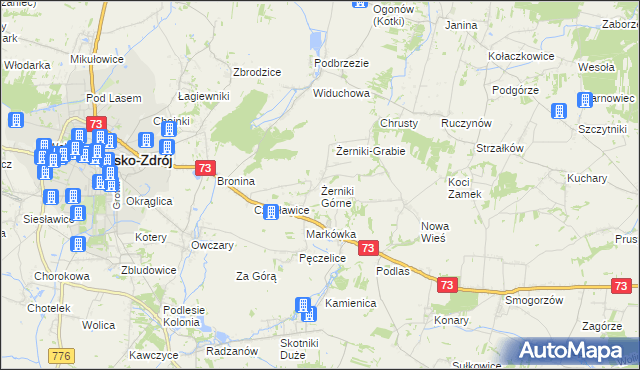 mapa Żerniki Górne, Żerniki Górne na mapie Targeo