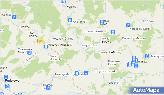 mapa Żery-Pilaki, Żery-Pilaki na mapie Targeo