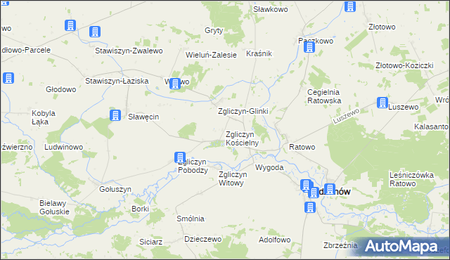 mapa Zgliczyn Kościelny, Zgliczyn Kościelny na mapie Targeo