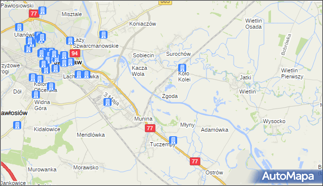 mapa Zgoda gmina Jarosław, Zgoda gmina Jarosław na mapie Targeo