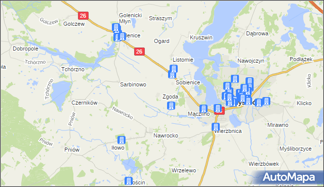 mapa Zgoda gmina Myślibórz, Zgoda gmina Myślibórz na mapie Targeo