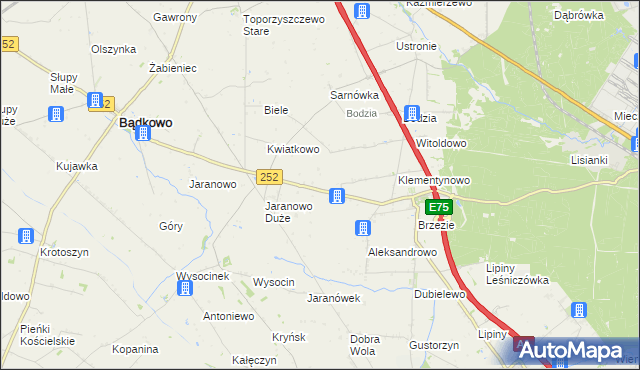 mapa Zieleniec gmina Bądkowo, Zieleniec gmina Bądkowo na mapie Targeo