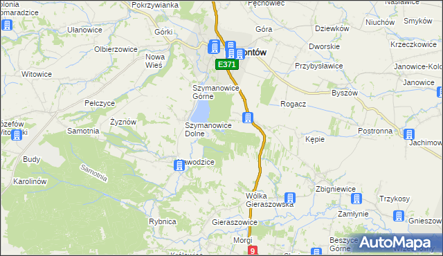 mapa Zielonka gmina Klimontów, Zielonka gmina Klimontów na mapie Targeo