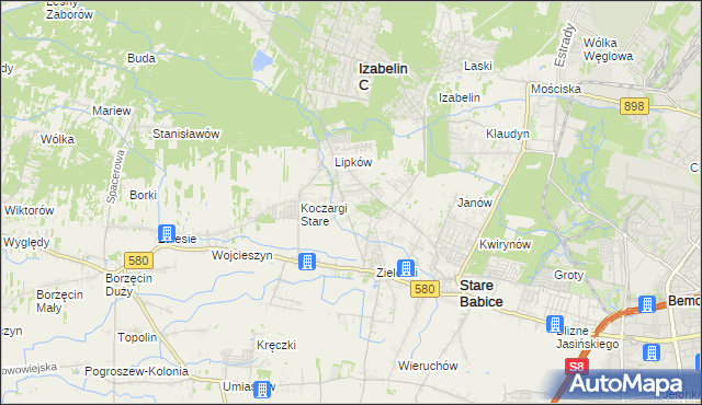 mapa Zielonki-Wieś, Zielonki-Wieś na mapie Targeo