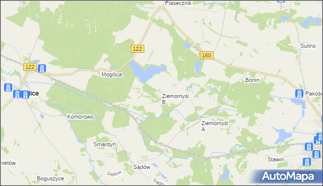 mapa Ziemomyśl B, Ziemomyśl B na mapie Targeo