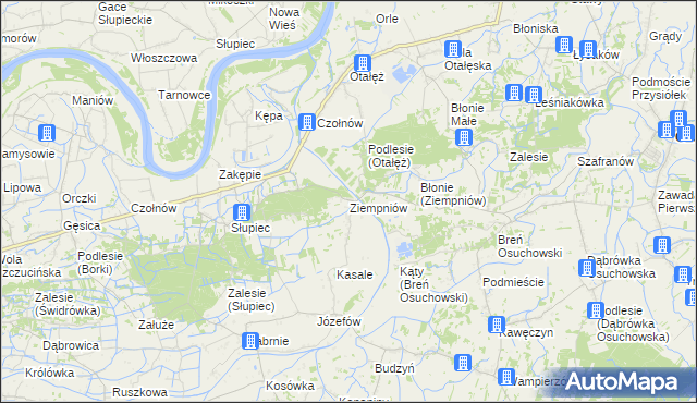 mapa Ziempniów, Ziempniów na mapie Targeo