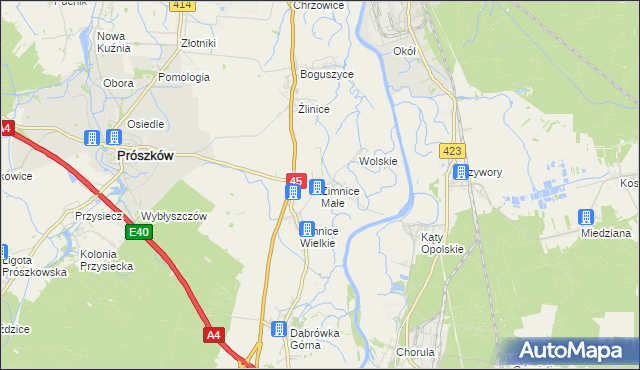 mapa Zimnice Małe, Zimnice Małe na mapie Targeo