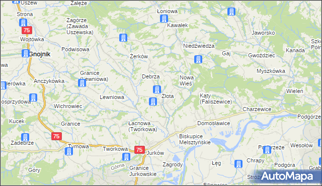 mapa Złota gmina Czchów, Złota gmina Czchów na mapie Targeo