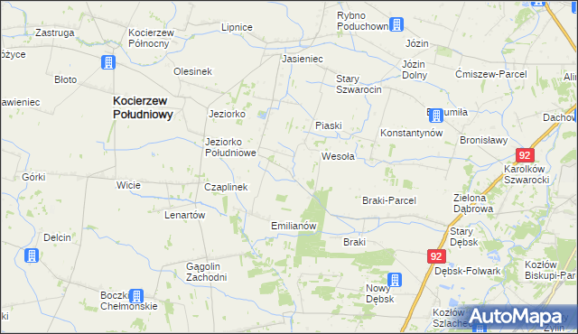 mapa Złota gmina Rybno, Złota gmina Rybno na mapie Targeo