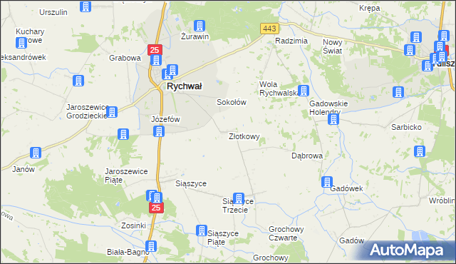 mapa Złotkowy, Złotkowy na mapie Targeo