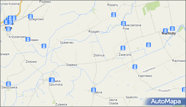 mapa Złotnica, Złotnica na mapie Targeo