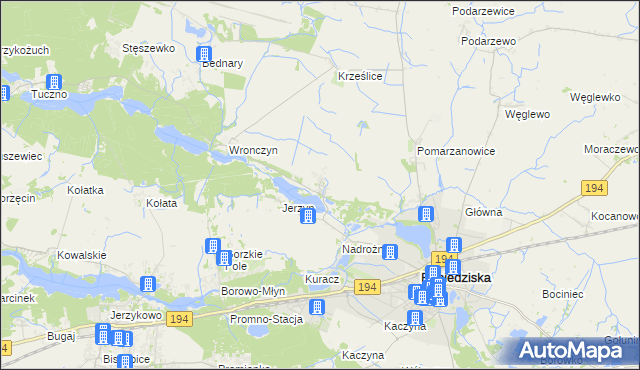 mapa Złotniczki gmina Pobiedziska, Złotniczki gmina Pobiedziska na mapie Targeo