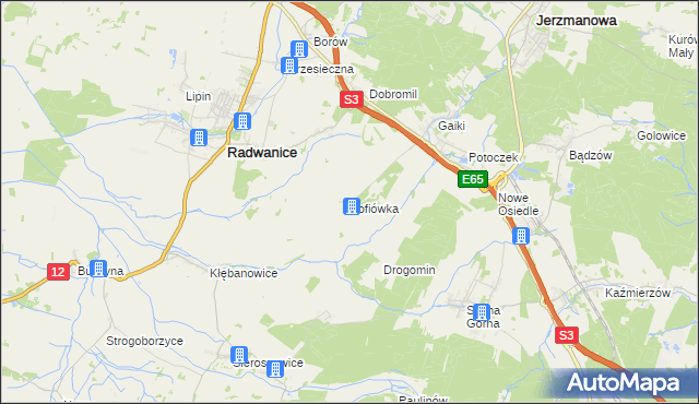 mapa Zofiówka gmina Jerzmanowa, Zofiówka gmina Jerzmanowa na mapie Targeo