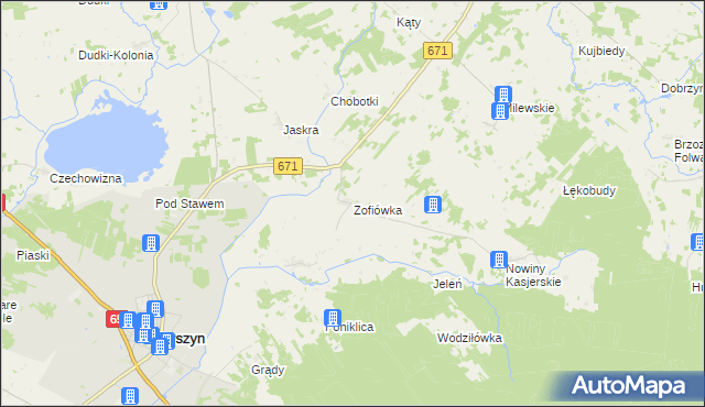 mapa Zofiówka gmina Knyszyn, Zofiówka gmina Knyszyn na mapie Targeo