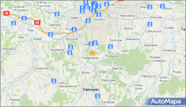 mapa Żółków gmina Jasło, Żółków gmina Jasło na mapie Targeo