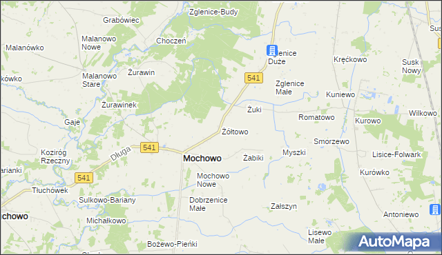 mapa Żółtowo, Żółtowo na mapie Targeo