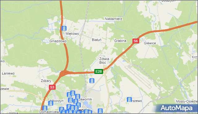 mapa Żółwia Błoć, Żółwia Błoć na mapie Targeo