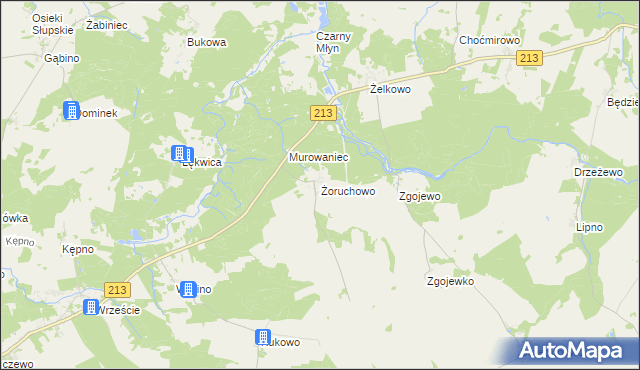 mapa Żoruchowo, Żoruchowo na mapie Targeo