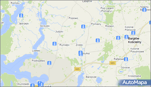 mapa Żrobki, Żrobki na mapie Targeo