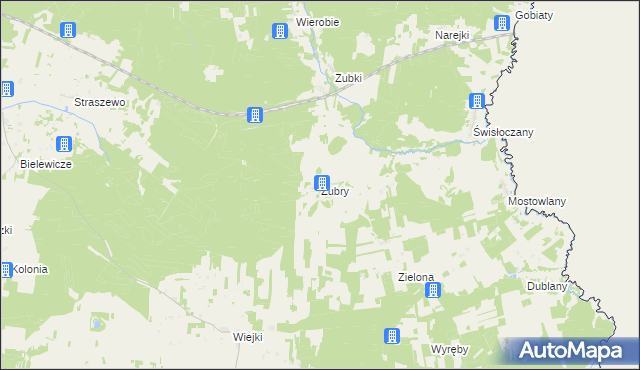 mapa Zubry, Zubry na mapie Targeo