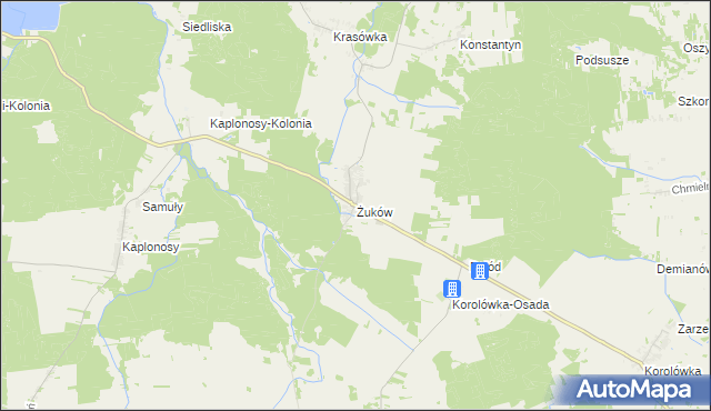 mapa Żuków gmina Włodawa, Żuków gmina Włodawa na mapie Targeo